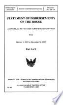 108-2: House Document No. 108-154, Statement of Disbursements, Part 2 of 2, October 1, 2003 to December 31, 2003