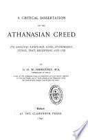 A Critical Dissertation on the Athanasian Creed