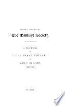 A Journal of the First Voyage of Vasco Da Gama, 1497-1499