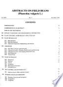 Abstracts on Field Beans (Phaseolus Vulgaris L.)