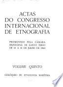 Actas: Colóquio de etnologia marítima