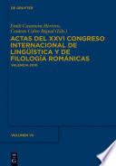 Actas del XXVI Congreso Internacional de Lingüística y de Filología Románicas. Tome VII