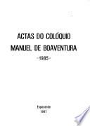 Actas do Colóquio Manuel de Boaventura, 1985