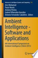 Ambient Intelligence - Software and Applications