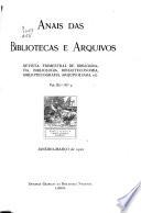 Anais das bibliotecas e arquivos de Portugal