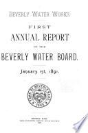 Annual Report of the Beverly Water Board for the Year ...