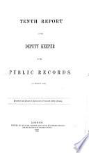 Annual Report of the Deputy Keeper of the Public Records