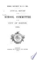 Annual Report of the School Committee of the City of Boston