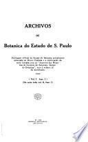 Archivos de botanica do Estado de Saõ Paulo