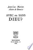 Avec ou sans Dieu?