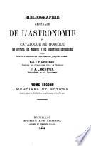 Bibliographie générale de l'Astronomie: 1882, Mémoires et notices