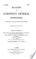 Bulletin de l'Institut psychique international