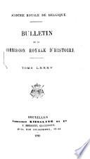 Bulletin de la Commission royale d'histoire