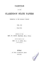 Calendar of the Clarendon State Papers preserved in the Bodleian Library