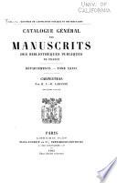 Catalogue général des manuscrits des bibliothèques publiques de France