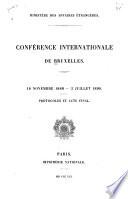Conférence internationale de Bruxelles, 18 novembre 1889 - 2 juillet 1890