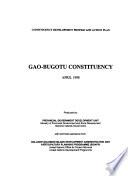 Constituency Development Profile and Action Plan: Gao-Bugotu constituency; Isabel Province