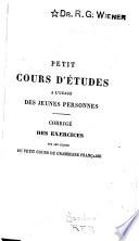 Corrigé des exercices sur les leçons du Petit cours de grammaire française