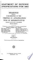Department of Defense Appropriations for 1963