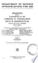Department of Defense Appropriations for 1963