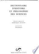 Dictionnaire d'histoire et philosophie des sciences