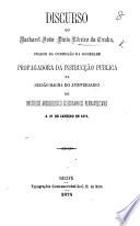 Discurso ... na Sessão magna do anniversario do Instituto Archeologico Geographico Pernambucano a 27 de Janeiro de 1874