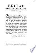 Edital Do Papel Sellado. Anno De 1797