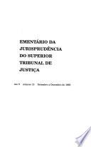 Ementário da jurisprudência do Superior Tribunal de Justiça
