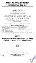 Energy and Water Development Appropriations for 2003