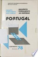 Enquête permanente sur l'emploi, Portugal, continente