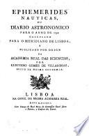 Ephemerides nauticas, ou, Diario astronomico