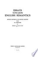 Essays Towards English Semantics