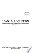 Études offertes à Jean Macqueron