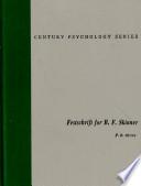 Festschrift for B. F. Skinner