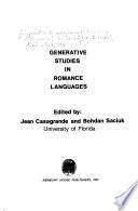 Generative Studies in Romance Languages