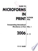 Guide to Microforms in Print