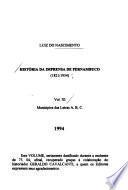 História da imprensa de Pernambuco, 1821-1954: Municípios das letras A, B, C