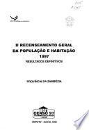 II recenseamento geral da população e habitação, 1997: Província de Sofala