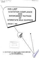 IMS List, Sanitation Compliance and Enforcement Ratings of Interstate Milk Shippers