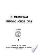 In memoriam, António Jorge Dias