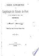 Indice alphabetico da legislação do Estado do Pará