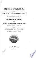 Indices alphabeticos de lei n. 16 de 13 de novembro de 1891 que reformou a legislação municipal do estado de S. Paulo