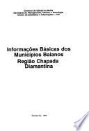 Informações básicas dos municípios baianos: Região Chapada Diamantina