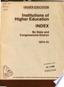 Institutions of Higher Education Index, by State and Congressional District