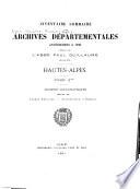 Inventaire sommaire des Archives départementales antérieures à 1790