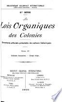 Les lois organiques des colonies