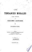 Les tendances morales dans l'oeuvre de Giacomo Leopardi