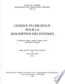 Lexique plurilingue pour la description des poteries