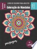 Livro de colorir para adultos - Coloração de Mandalas paisagem