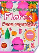 Livro para colorir flores para raparigas